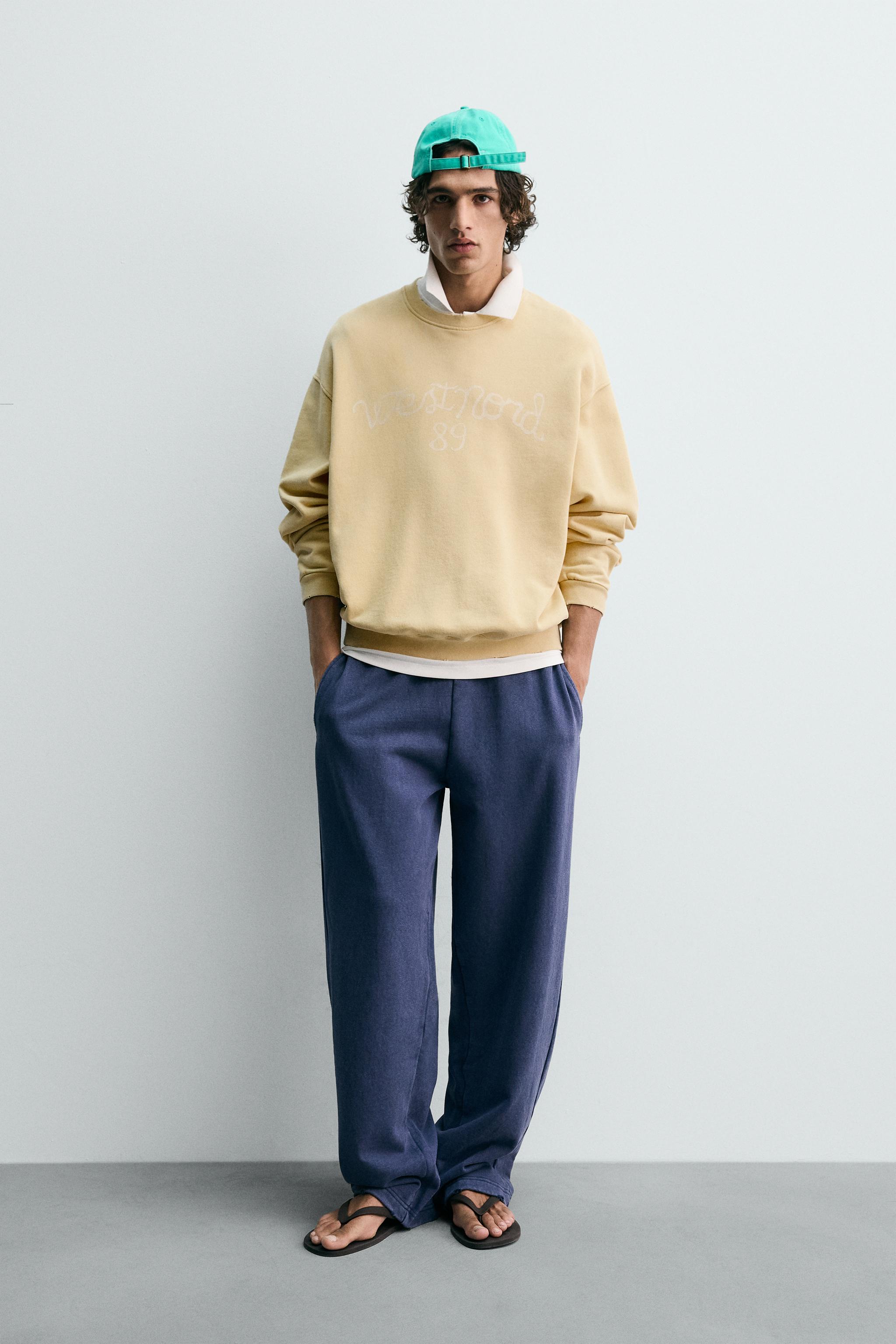 WASHED TEXT PRINT SWEATSHIRT
